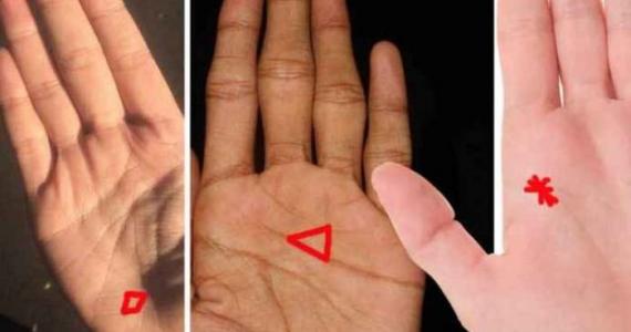 SHAPES ON THE PALM: Find DIAMOND, STAR, TRIANGLE, CROSS and find out what they mean 